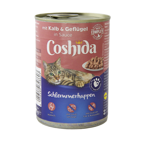 کنسرو غذای گربه کوشیدا با طعم گوشت گوساله و مرغ Coshida Veal & Poultry وزن 415 گرم